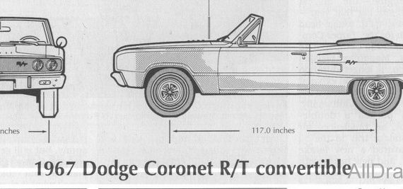 Dodge Coronet (1967) (Додж Коронет (1967)) - чертежи (рисунки) автомобиля